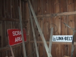 Enamel Link-belt and Scrap Area signs