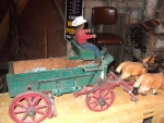 Primitive wagon and driver with load of copper ore