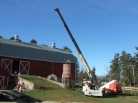 Windmill installed via crane