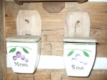 Salt and Flour[meal] wall canisters