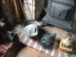 Tea pots, sausage grinder, ash bucket