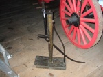 Wagon jack with graceful iron