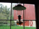 hanging lamp, enamelware shade