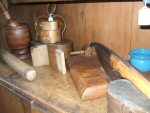 Mortar and Pestle, cheese cutter, boxes