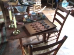 Primitive table, candlesticks